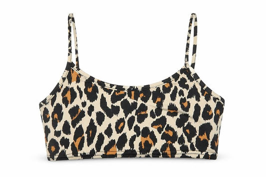 Boohoo Womens Brown Animal Print Polyester Cropped Tank Size 10 Round Neck - Leopard Print