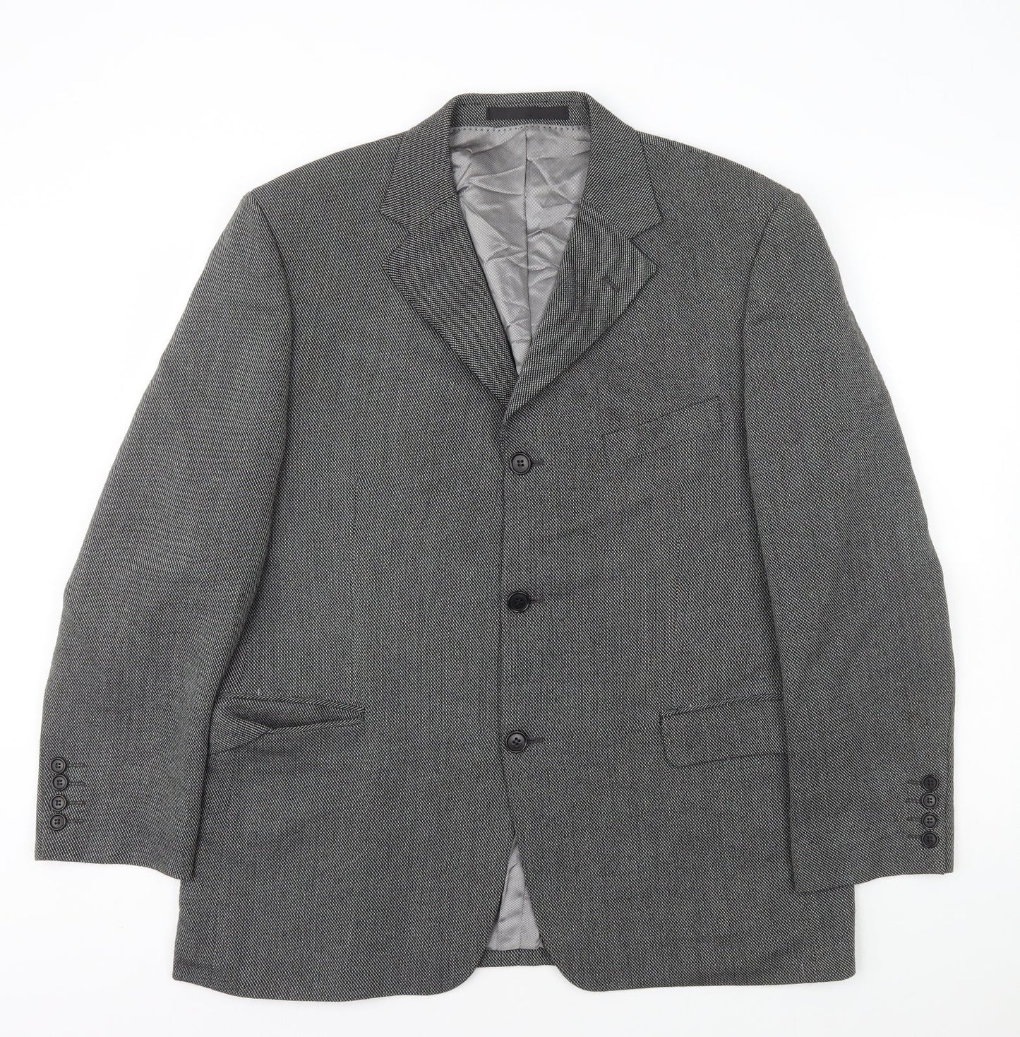 Marks and Spencer Mens Grey Wool Jacket Blazer Size L