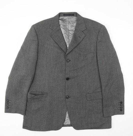 Marks and Spencer Mens Grey Wool Jacket Blazer Size L