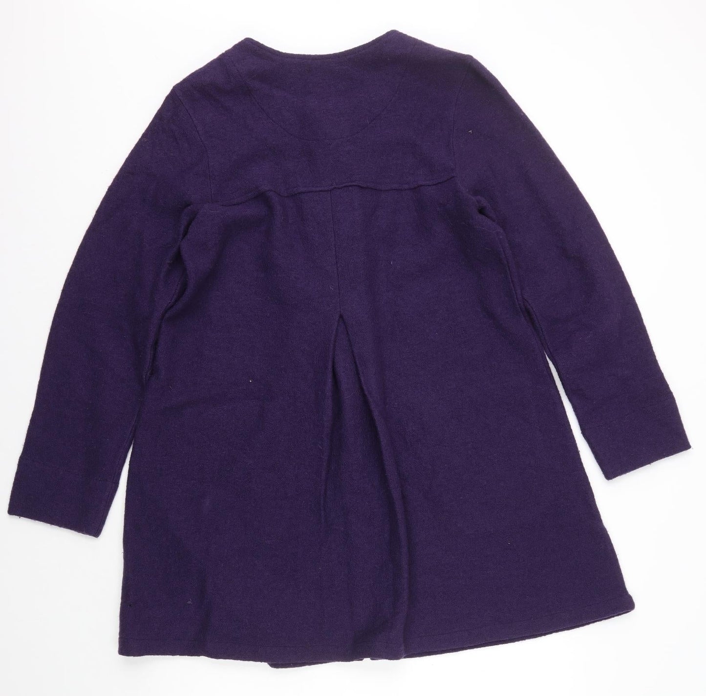 Adini Womens Purple Pea Coat Coat Size S Button