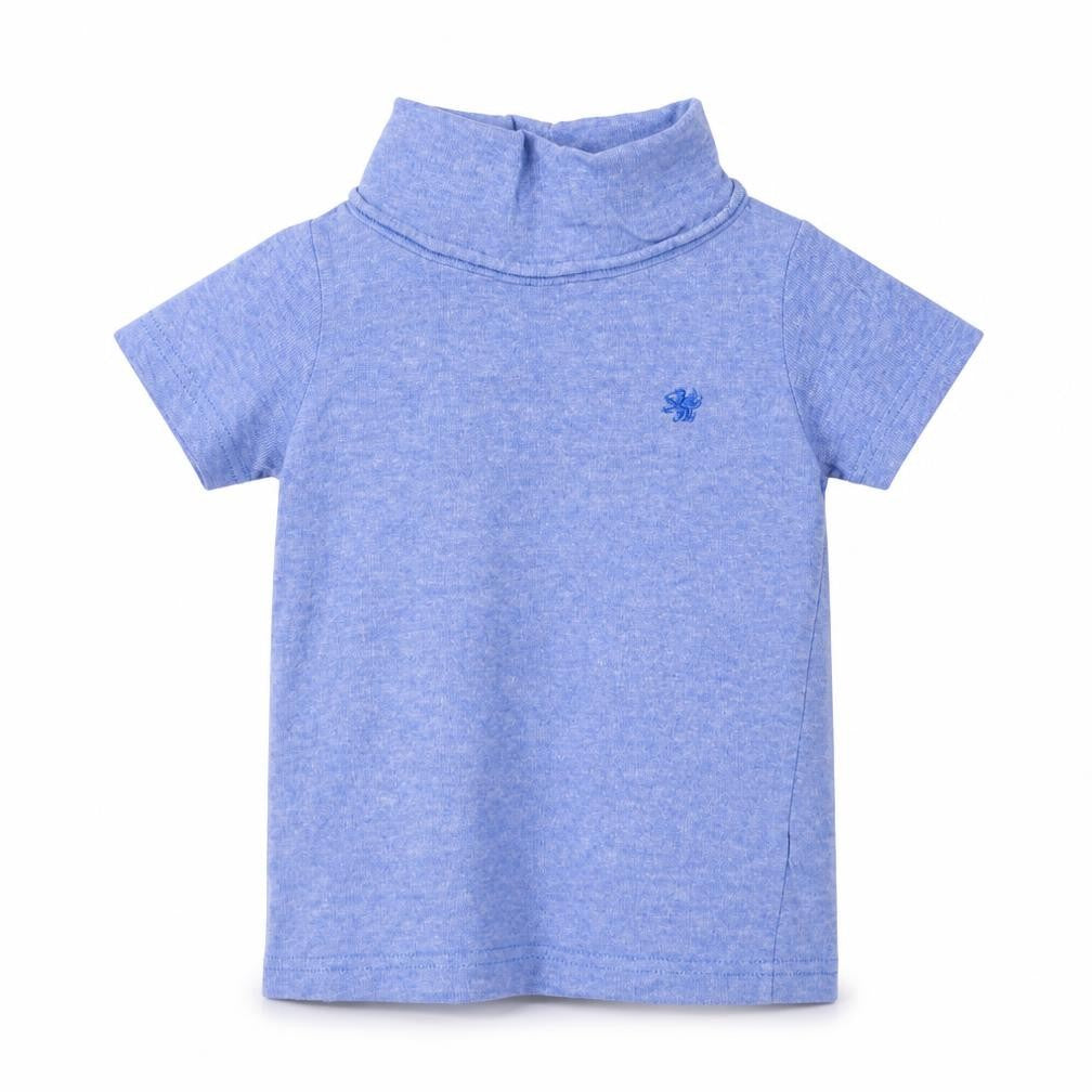 Next Boys Blue Cotton Basic T-Shirt Size 3 Years Roll Neck Pullover