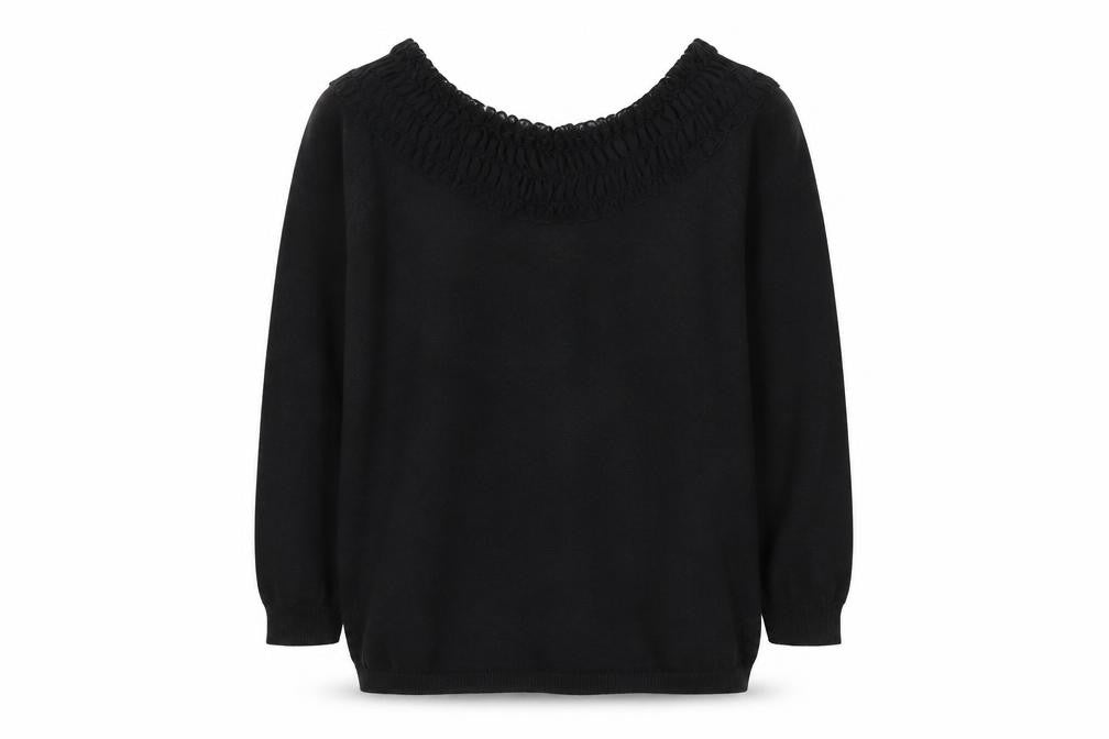 The Limited Womens Black Round Neck Cotton Pullover Jumper Size S