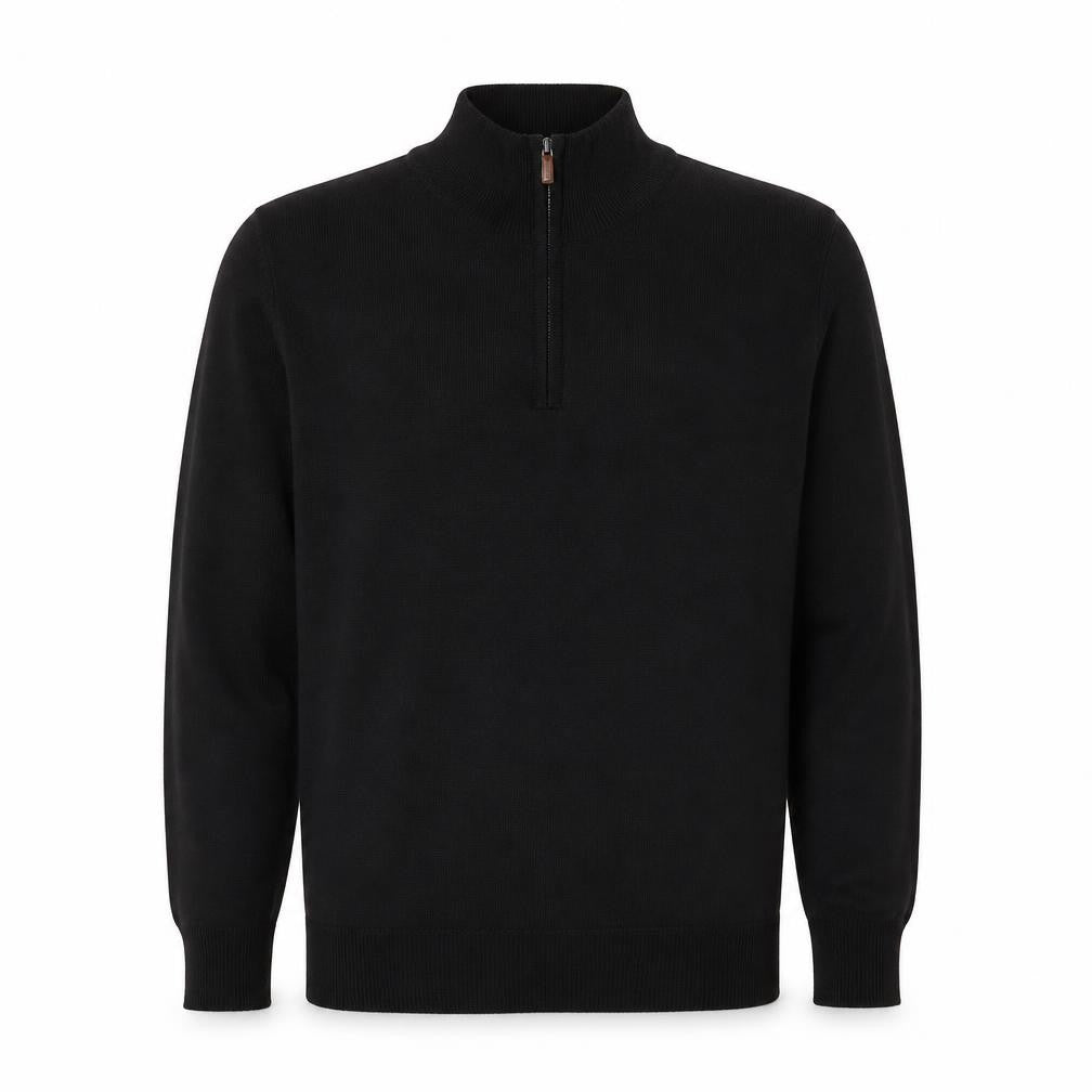 D Project Mens Black Mock Neck Polyester Pullover Jumper Size L