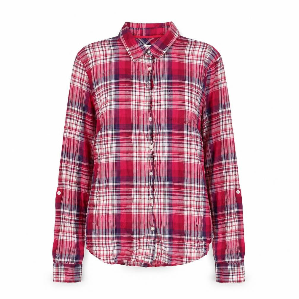 Aeropostale Womens Pink Plaid Cotton Basic Button-Up Size M Collared