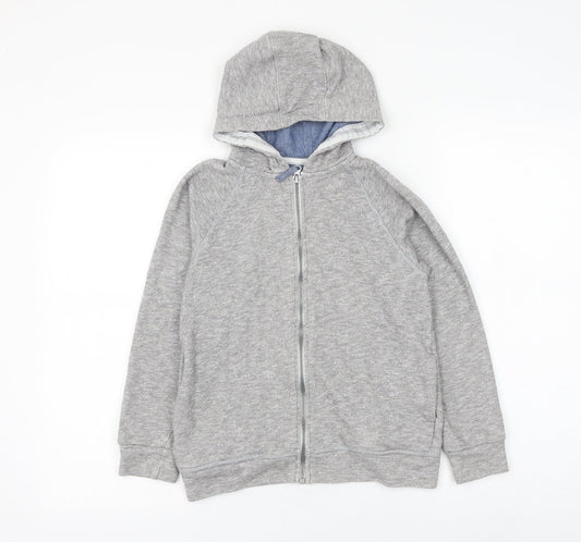 Matalan Boys Grey Cotton Full Zip Hoodie Size 10 Years Zip