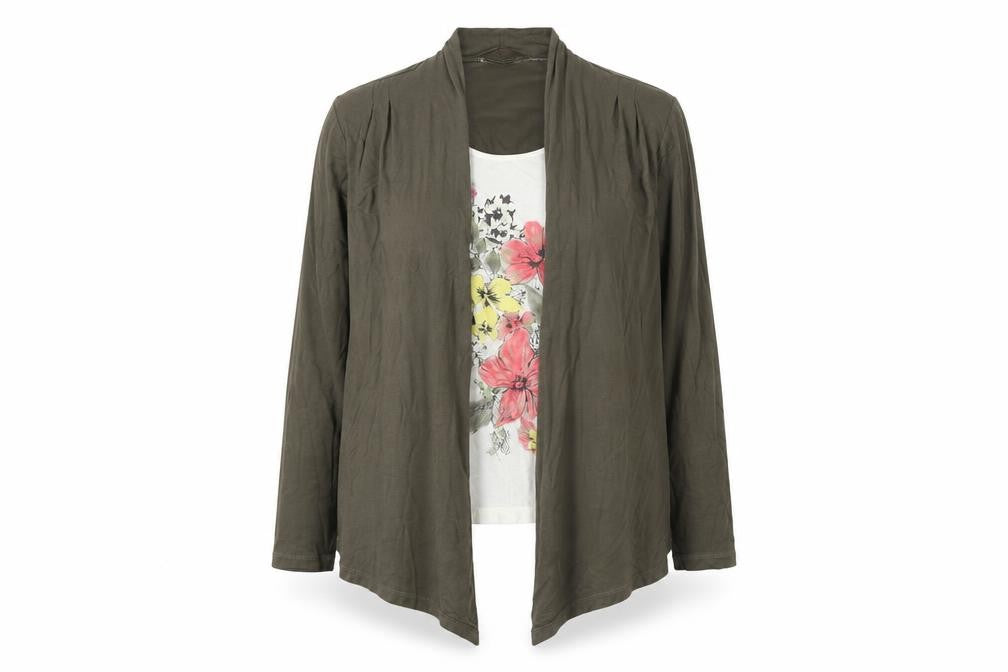 EWM Womens Green Viscose Basic Blouse Size 14 Scoop Neck