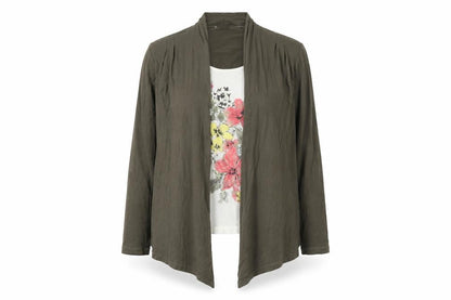 EWM Womens Green Viscose Basic Blouse Size 14 Scoop Neck