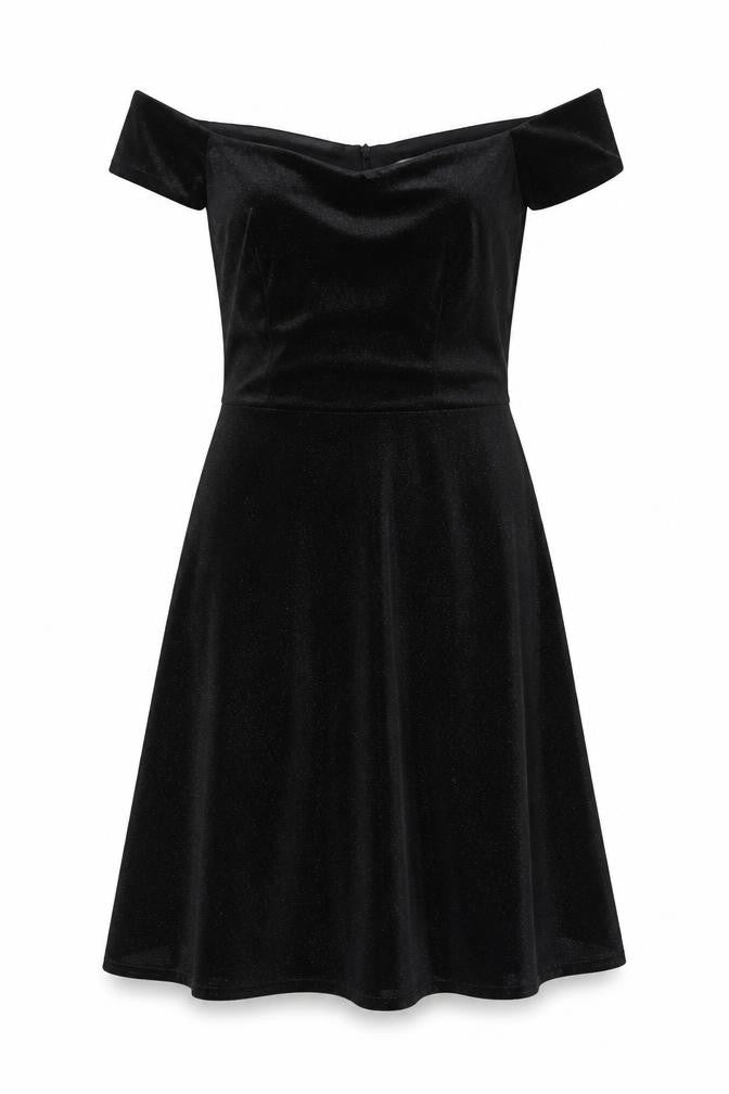 Red Herring Womens Black Polyester A-Line Size 12 Off the Shoulder Pullover