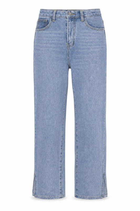 Momokrom Womens Blue Cotton Mom Jeans Size 8 L32 in Regular Button