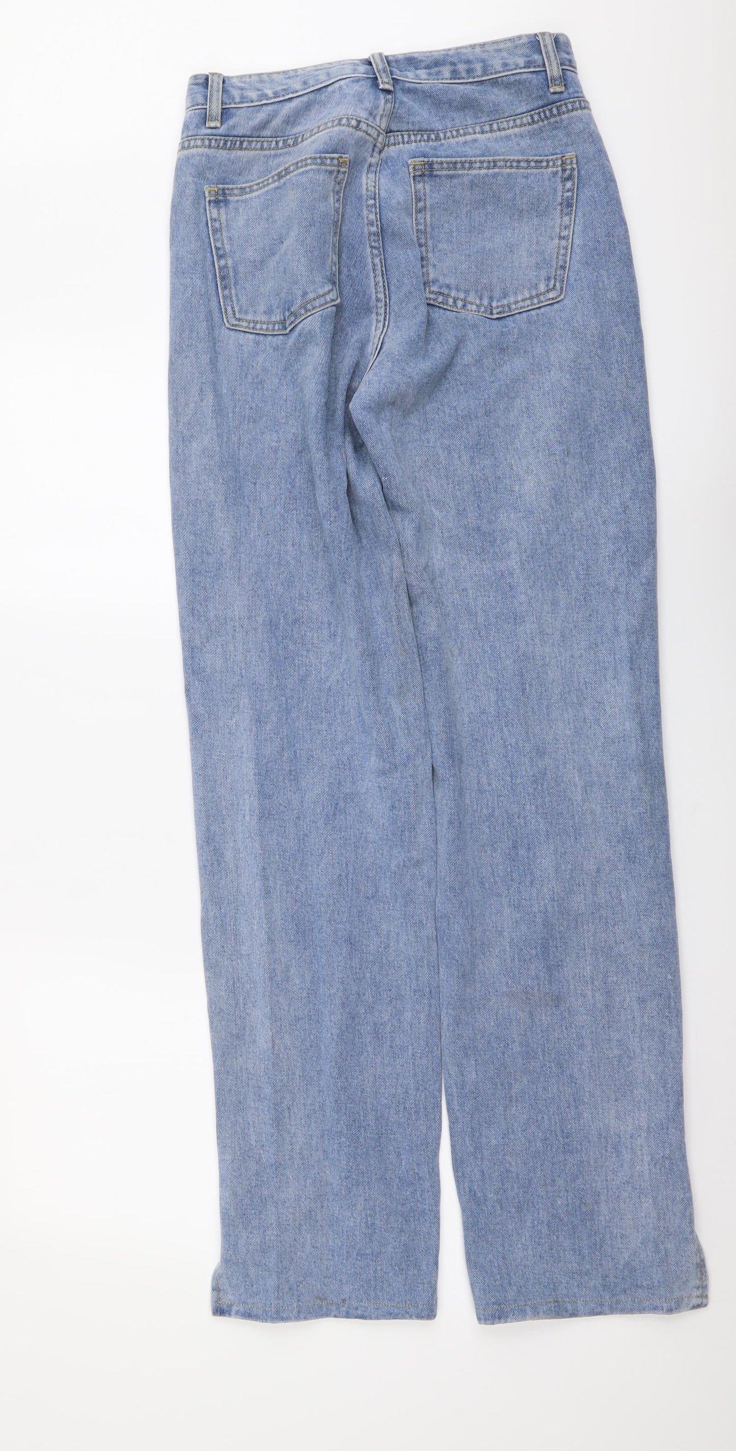 Momokrom Womens Blue Cotton Mom Jeans Size 8 L32 in Regular Button
