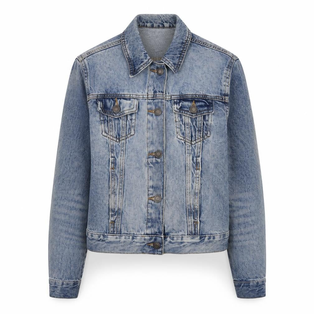 Denim & Co. Womens Blue Jacket Size 6 Button