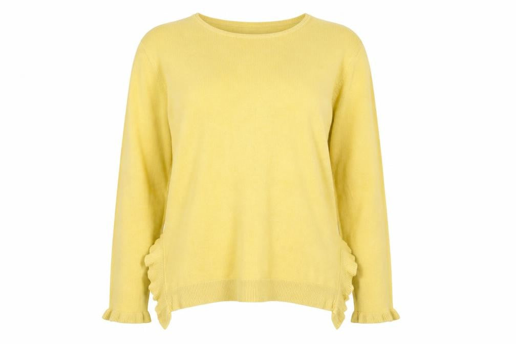 Paramour Womens Yellow Round Neck Viscose Pullover Jumper Size L