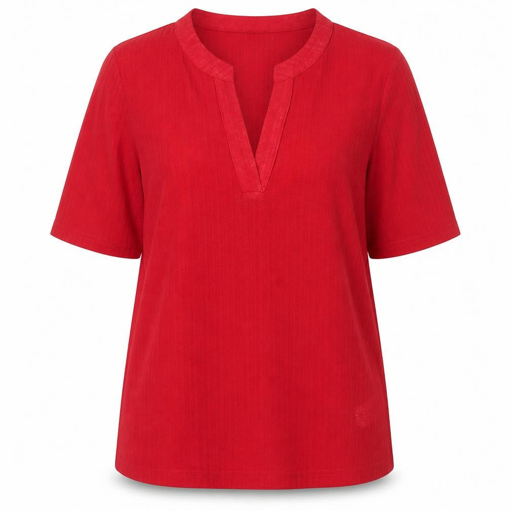 Dorothy Perkins Womens Red Polyester Basic Blouse Size 12 V-Neck