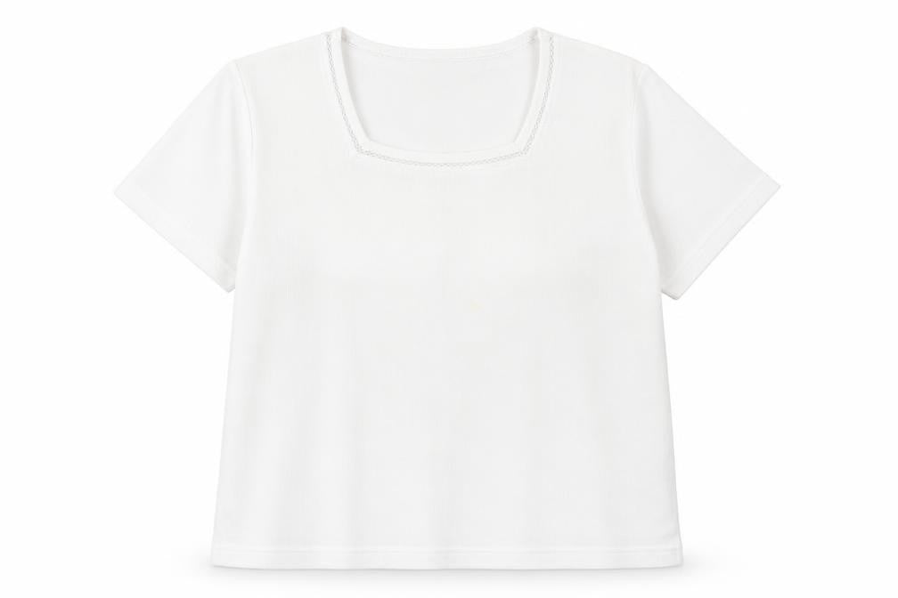 Bonmarché Womens White Square Neck Polyester Pullover Jumper Size L