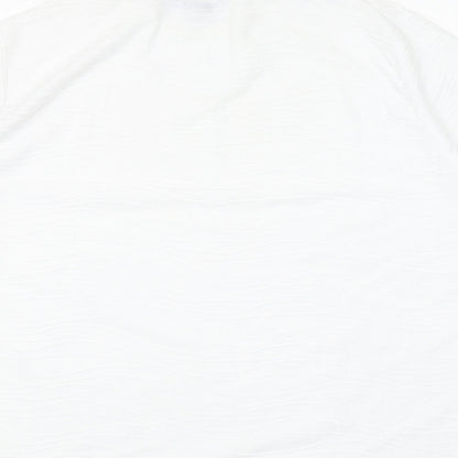 EWM Womens White Polyester Basic T-Shirt Size XL Round Neck - Textured