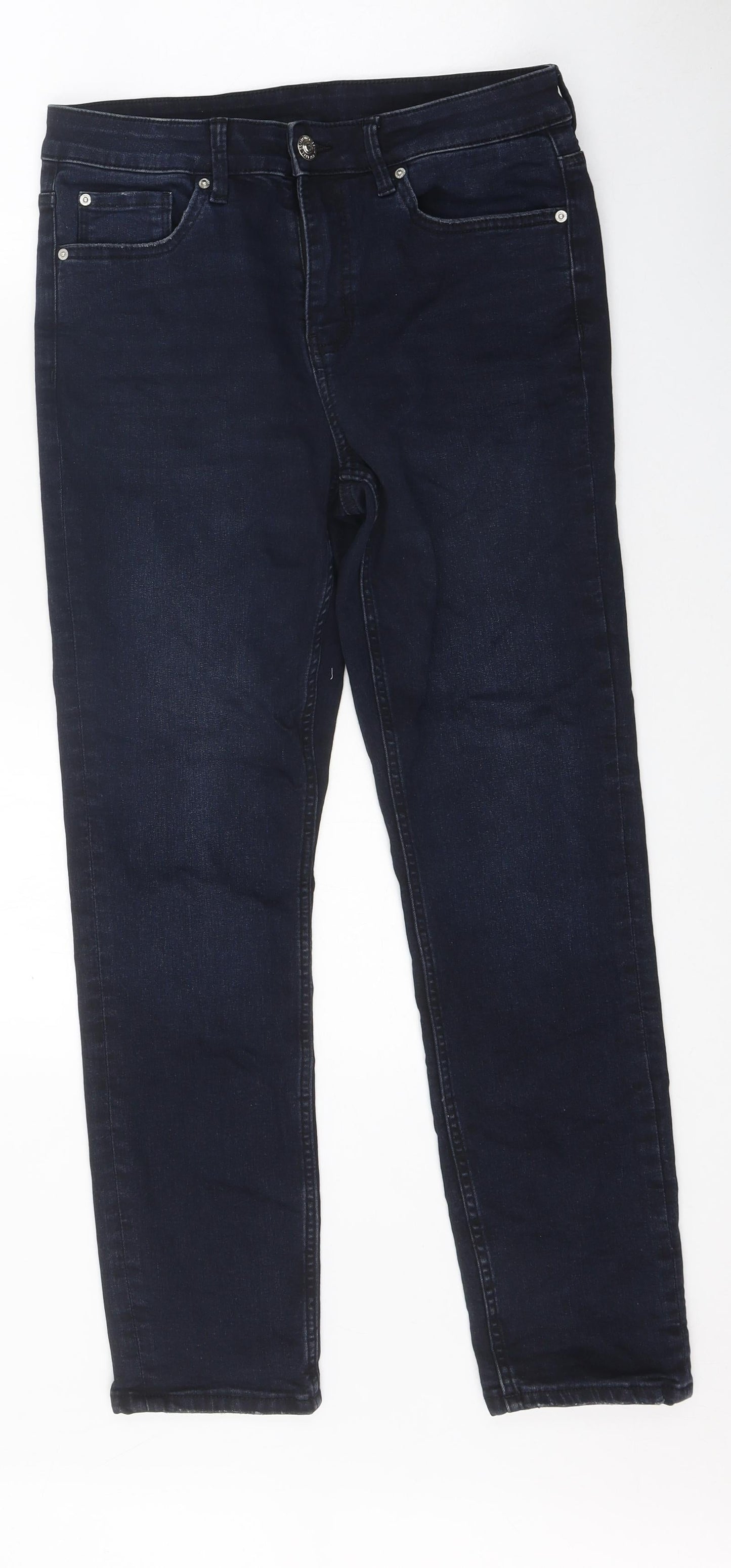 Preworn Womens Blue 100% Cotton Skinny Jeans Size 32 in L28 in Regular Zip