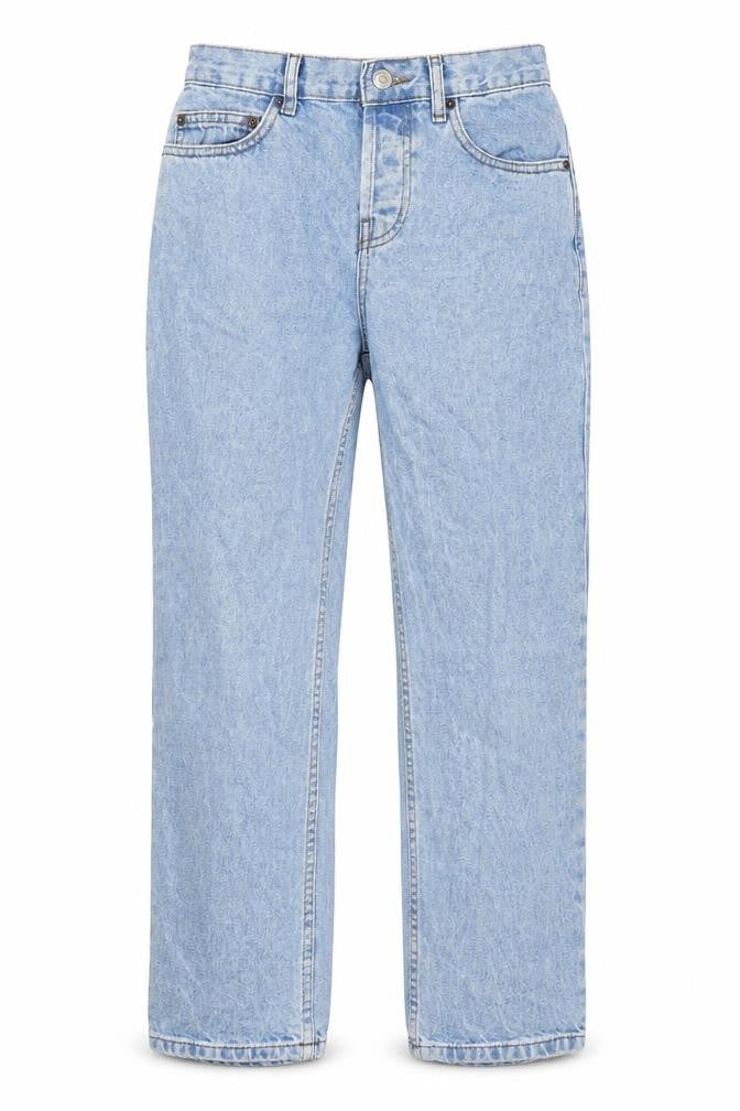 Marks & Spencer Womens Blue 100% Cotton Straight Jeans Size 26 in L26 in Regular Zip