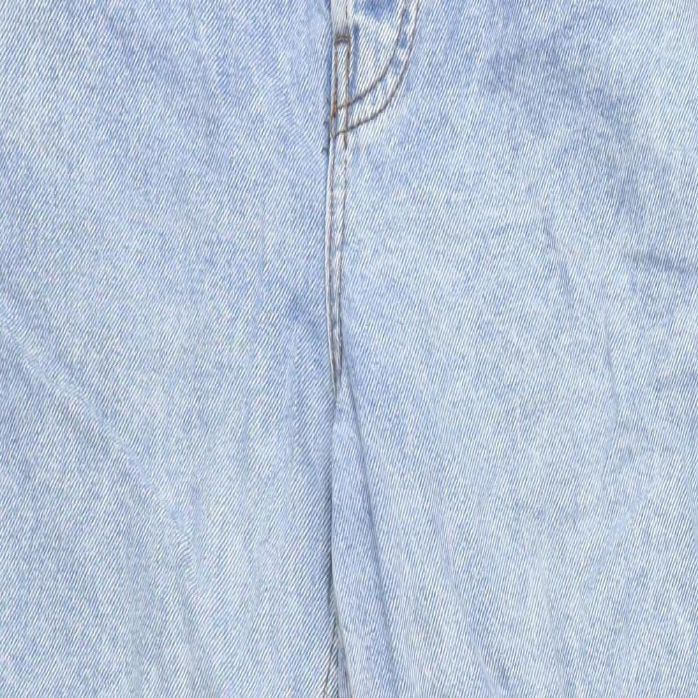 Marks and Spencer Womens Blue 100% Cotton Straight Jeans Size 26 in L26 in Regular Zip