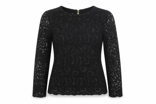 Per Una Womens Black Polyester Basic T-Shirt Size 12 Round Neck