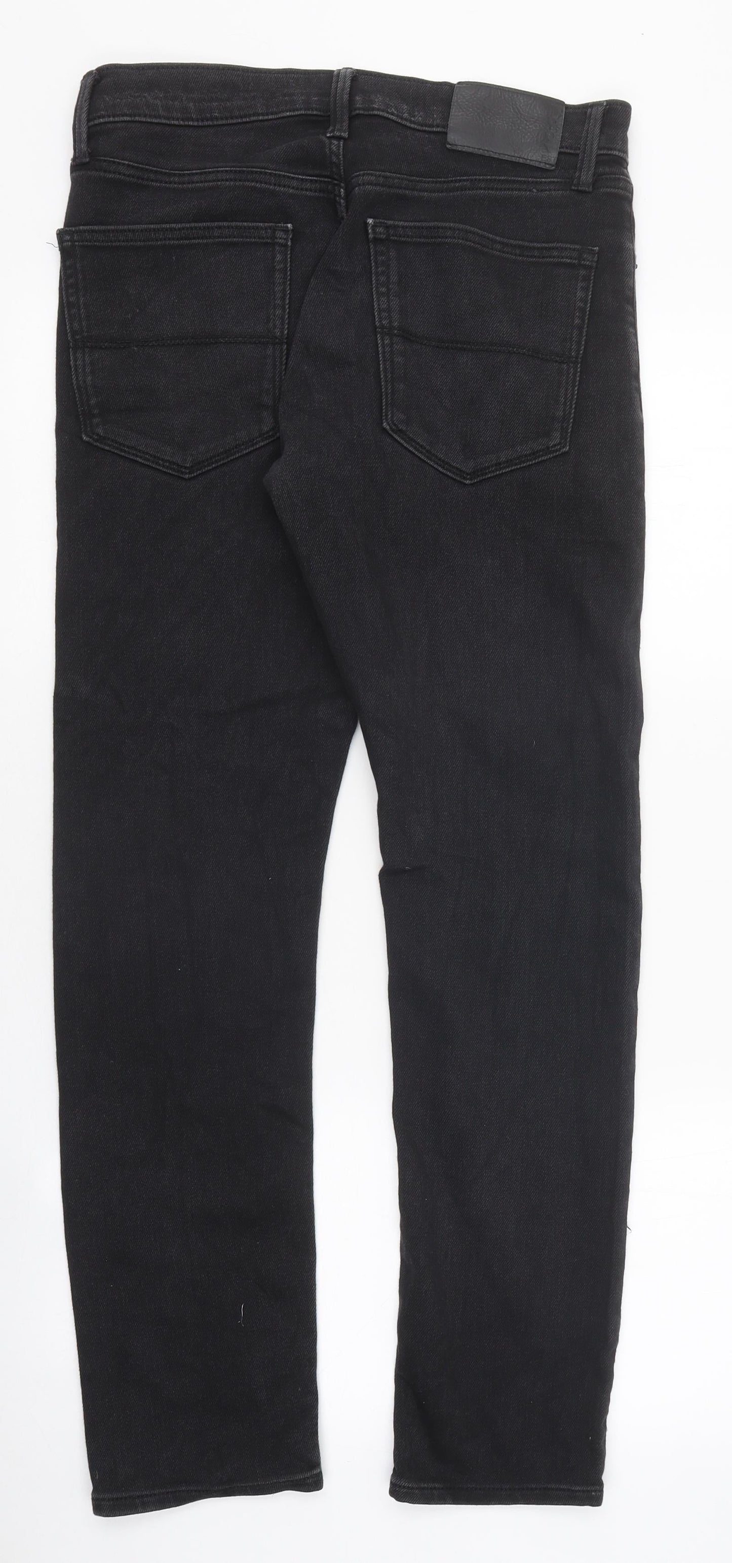 Preworn Womens Black 100% Cotton Straight Jeans Size 30 in L31 in Regular Zip