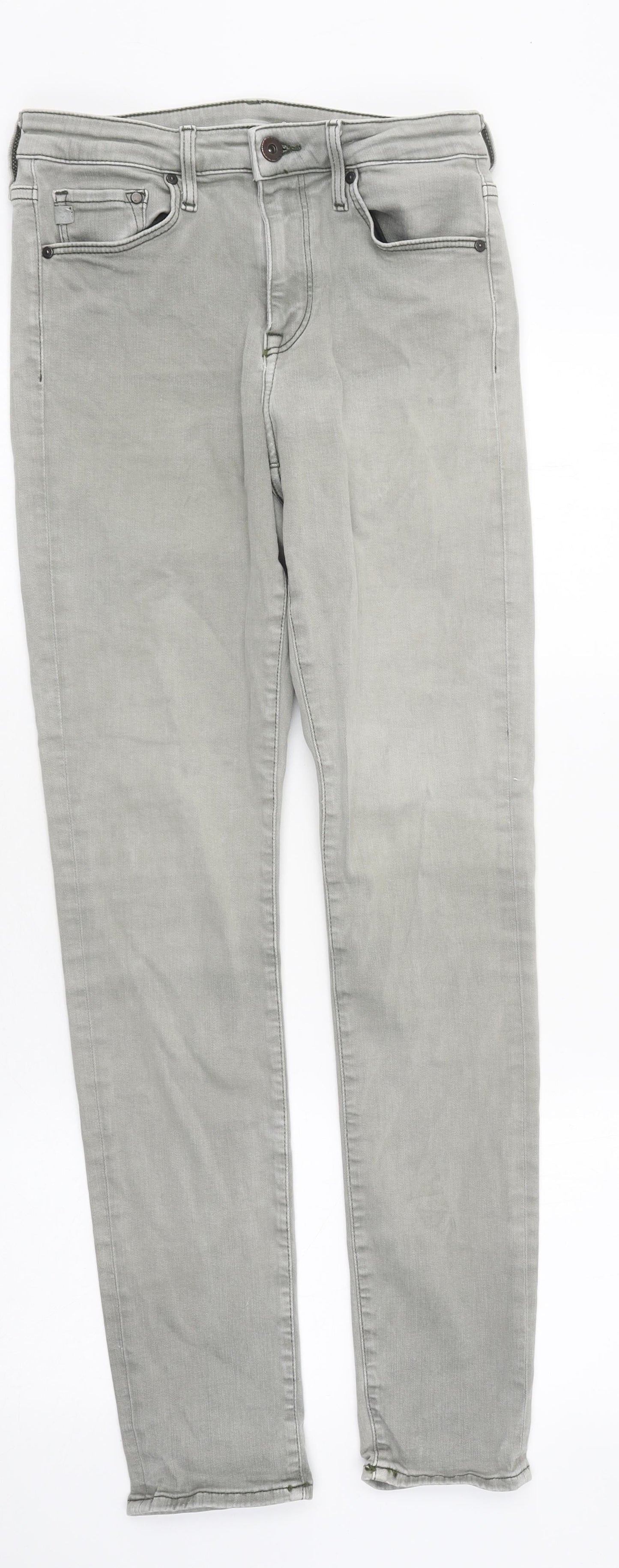 Preworn Womens Grey 100% Cotton Skinny Jeans Size 30 in L32.5 in Regular Zip