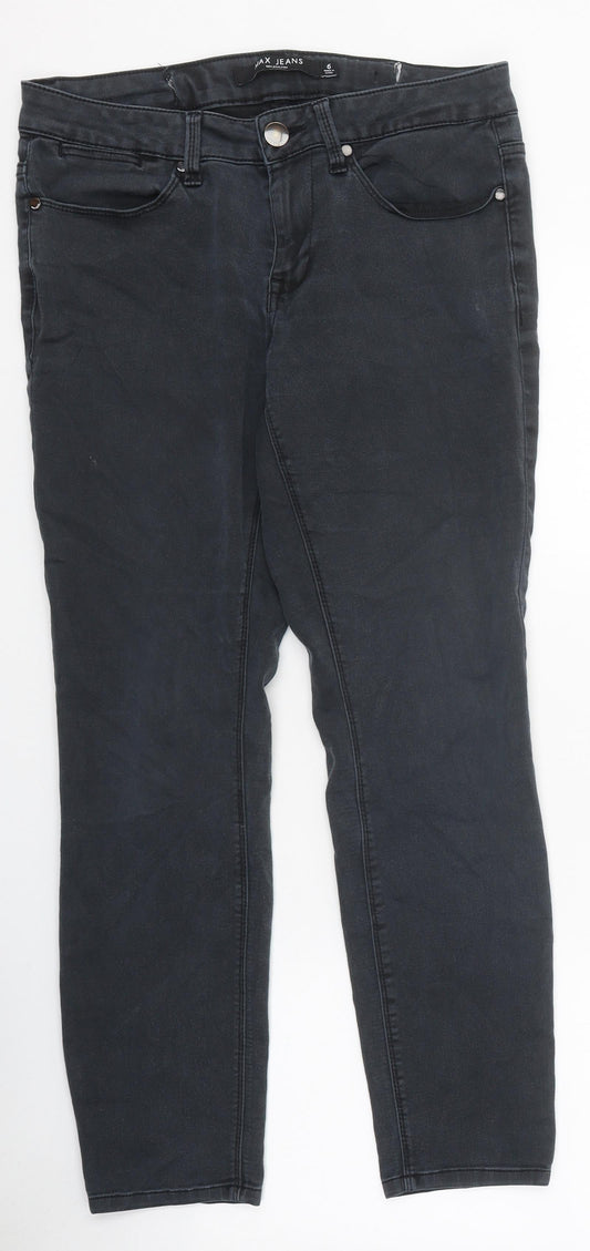 Max Jeans Womens Black 100% Cotton Skinny Jeans Size 6 L26 in Regular Zip