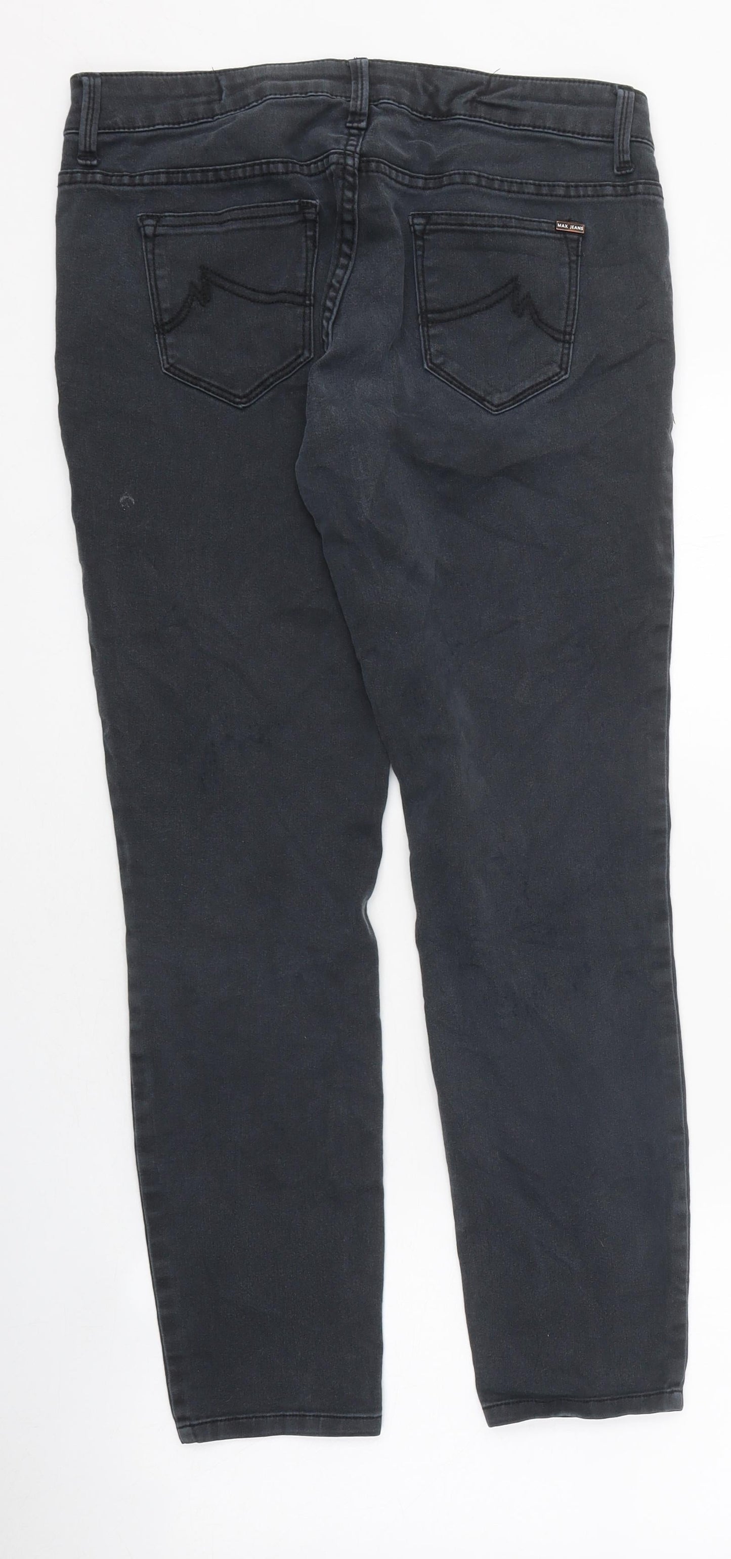 Max Jeans Womens Black 100% Cotton Skinny Jeans Size 6 L26 in Regular Zip