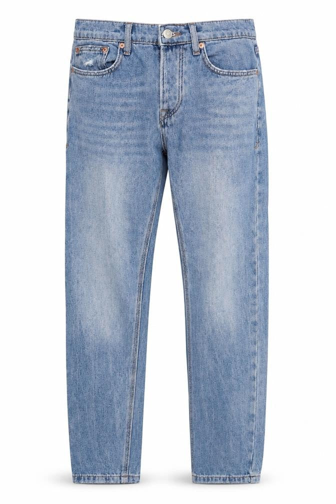 Topman Mens Blue Cotton Straight Jeans Size 30 in L32 in Regular Zip