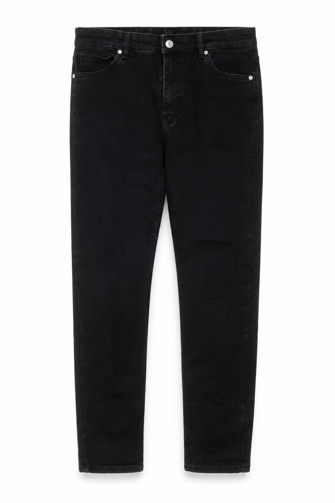 Bershka Mens Black Cotton Skinny Jeans Size 38 in L23 in Regular Zip