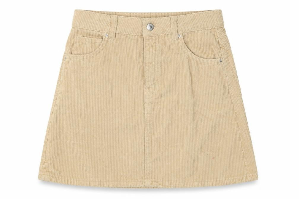 Topshop Womens Beige Cotton A-Line Skirt Size 6 Zip