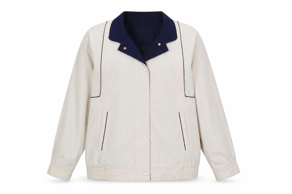 Telemac Womens Beige Windbreaker Coat Size 16 Snap