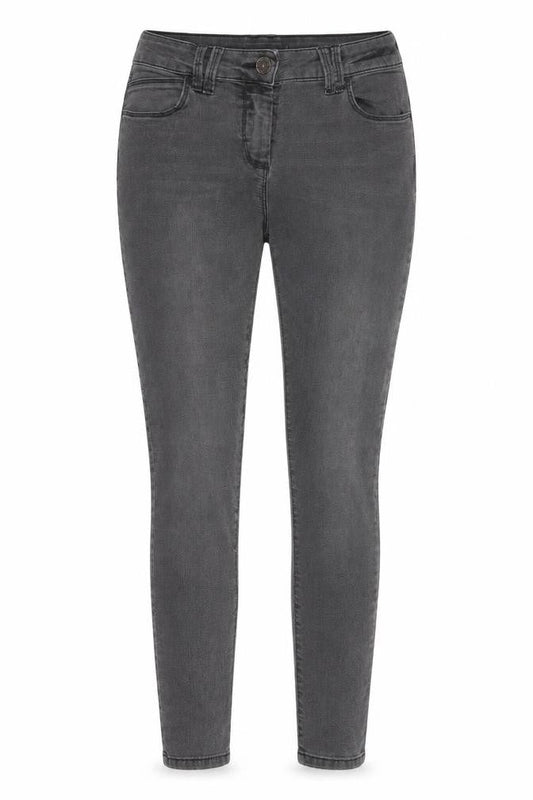 Marks & Spencer Womens Grey Cotton Skinny Jeans Size 12 L25 in Regular Zip