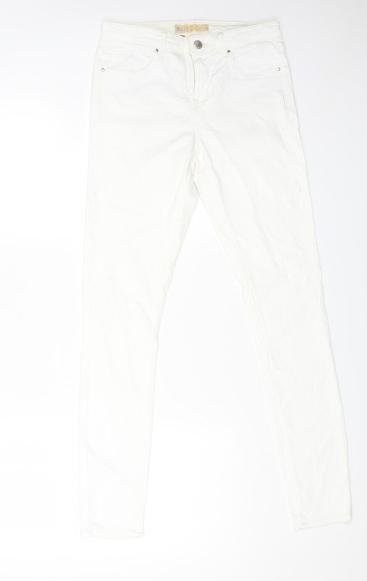 Topshop Womens White Cotton Skinny Jeans Size 28 in L28 in Regular Zip
