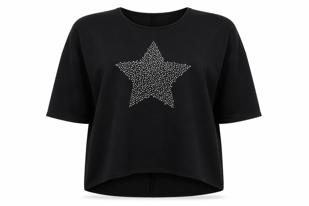Peacocks Womens Black Polyester Pullover Sweatshirt Size XL Pullover - Star