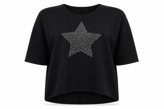 Peacocks Womens Black Polyester Pullover Sweatshirt Size XL Pullover - Star