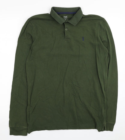Next Womens Green Collared Cotton Pullover Jumper Size M