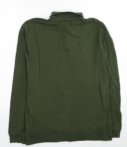 Next Womens Green Collared Cotton Pullover Jumper Size M
