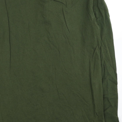 Next Womens Green Collared Cotton Pullover Jumper Size M