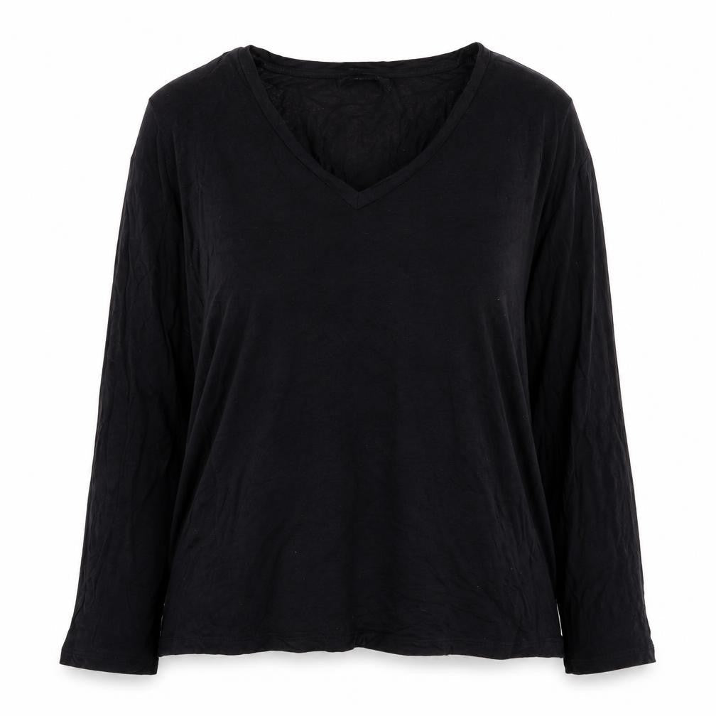 ASOS Womens Black Viscose Basic T-Shirt Size 8 V-Neck