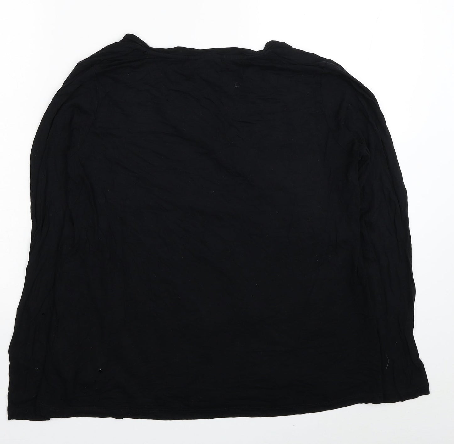 ASOS Womens Black Viscose Basic T-Shirt Size 8 V-Neck
