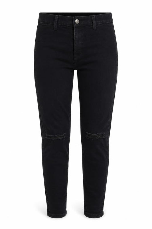 Topshop Womens Black Cotton Skinny Jeans Size 26 in L28 in Regular Zip