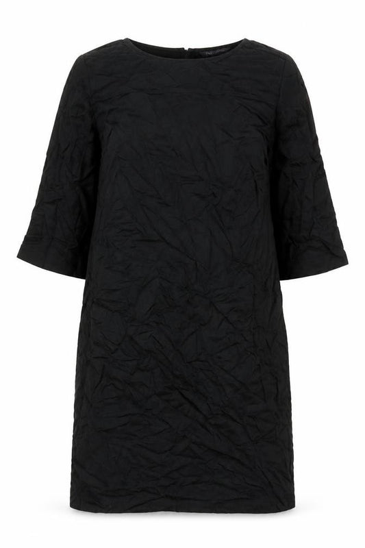 Marks and Spencer Womens Black Viscose A-Line Size 8 Boat Neck Button