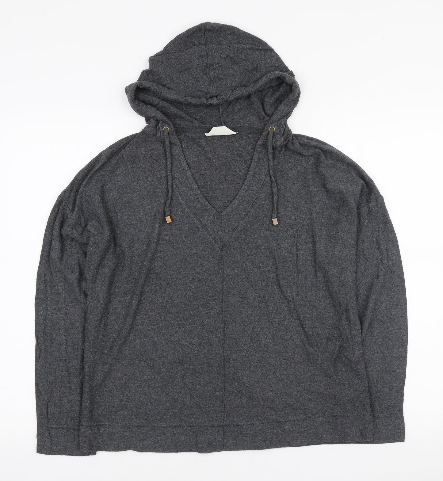 Marks and Spencer Womens Grey Viscose Pullover Hoodie Size 10 Pullover - Lounge Hoodie