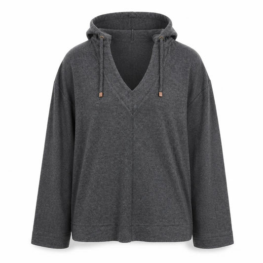 Marks and Spencer Womens Grey Viscose Pullover Hoodie Size 10 Pullover - Lounge Hoodie