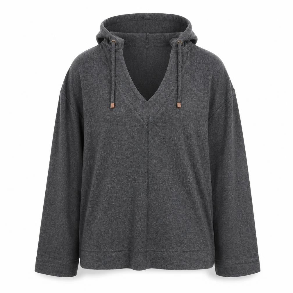 Marks & Spencer Womens Grey Viscose Pullover Hoodie Size 10 Pullover - Lounge Hoodie