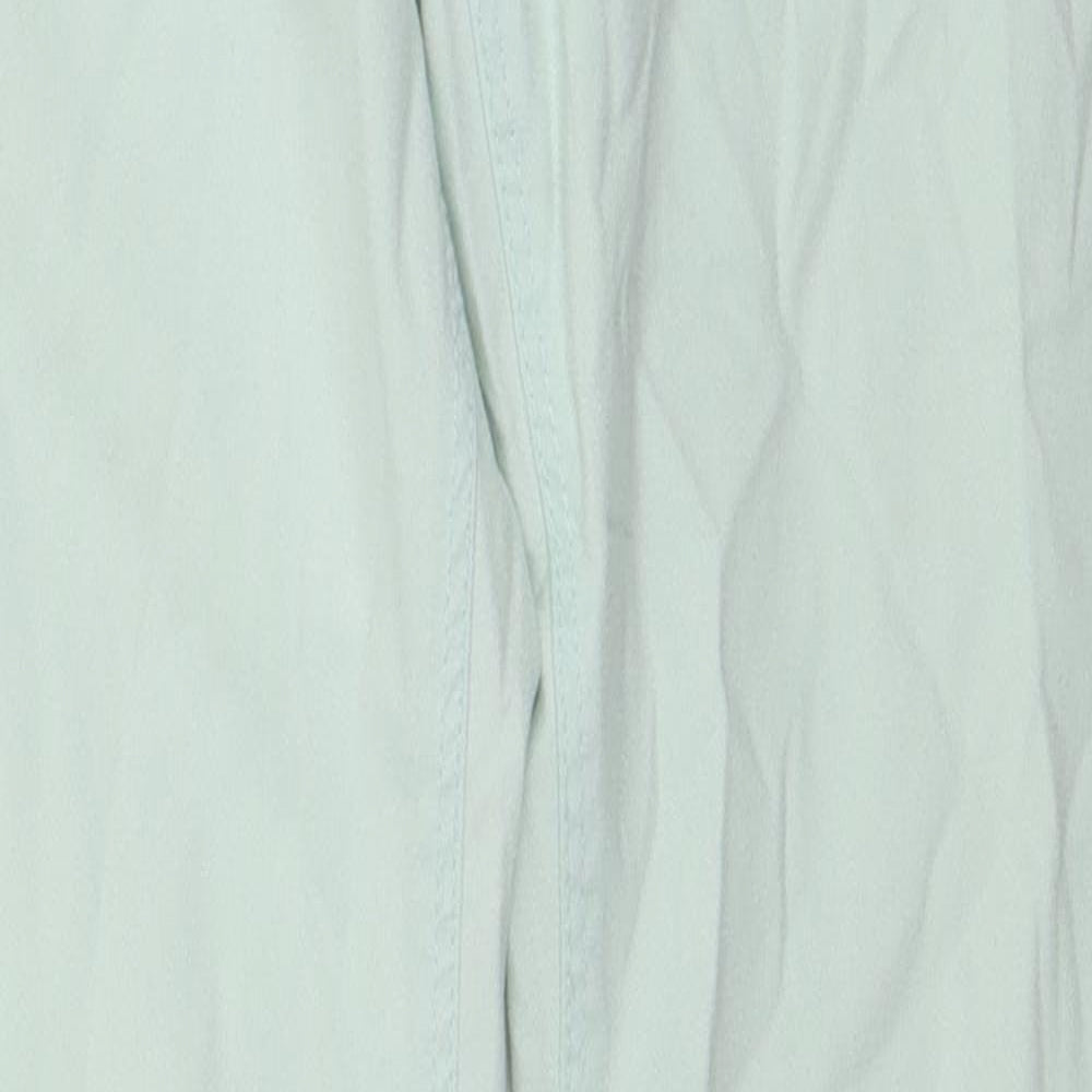 H&M Womens Green Cotton Skinny Jeans Size 8 L31 in Regular Zip