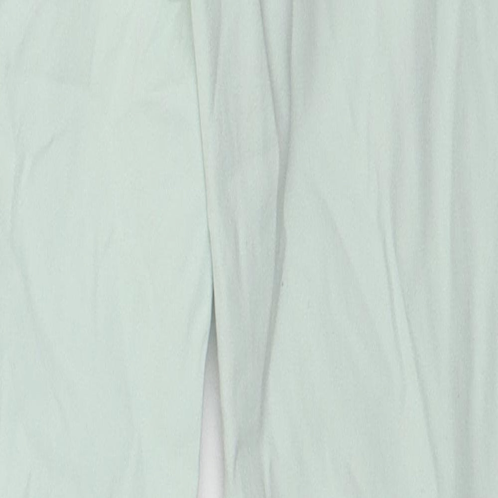 H&M Womens Green Cotton Skinny Jeans Size 8 L31 in Regular Zip