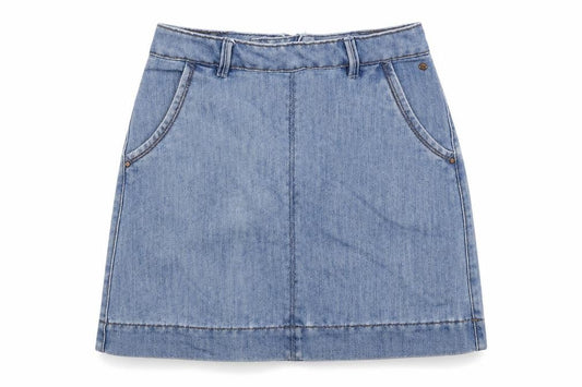 LFT Denim Womens Blue Cotton A-Line Skirt Size S Zip