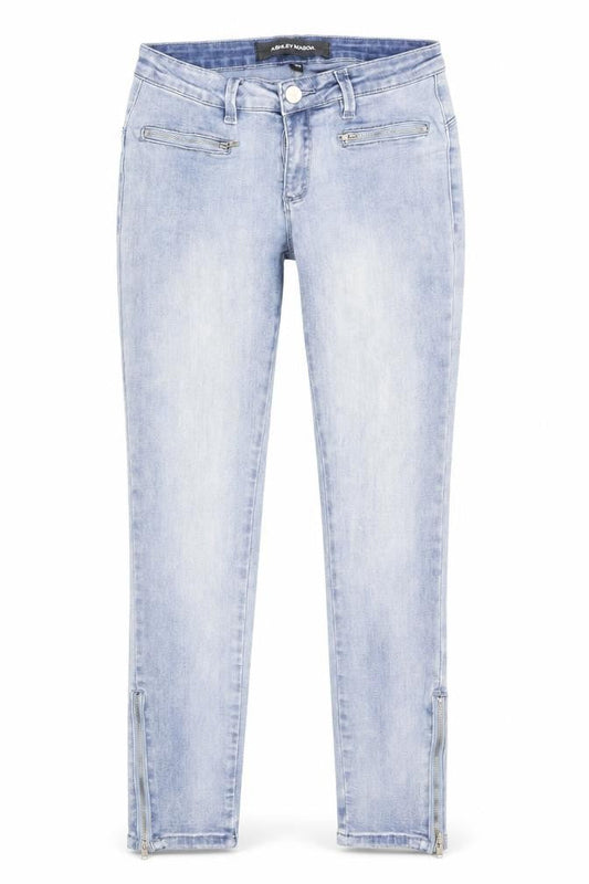 Ashley Mason Womens Blue Cotton Skinny Jeans Size 4 L26 in Regular Zip