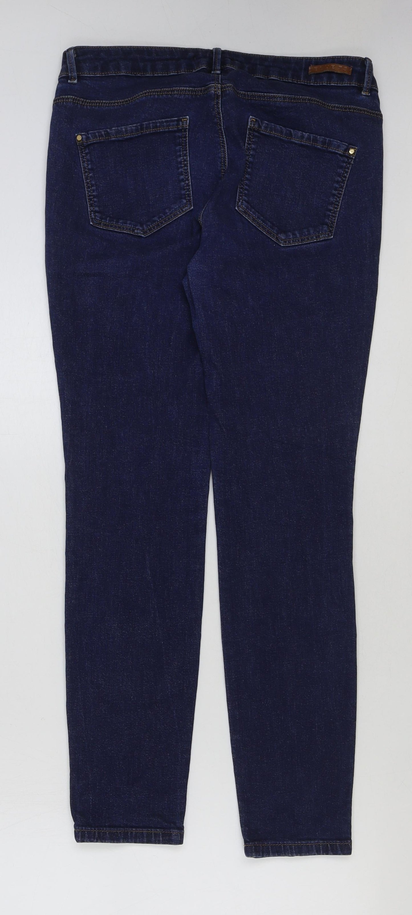 Preworn Womens Blue Cotton Skinny Jeans Size 32 in L30 in Regular Button